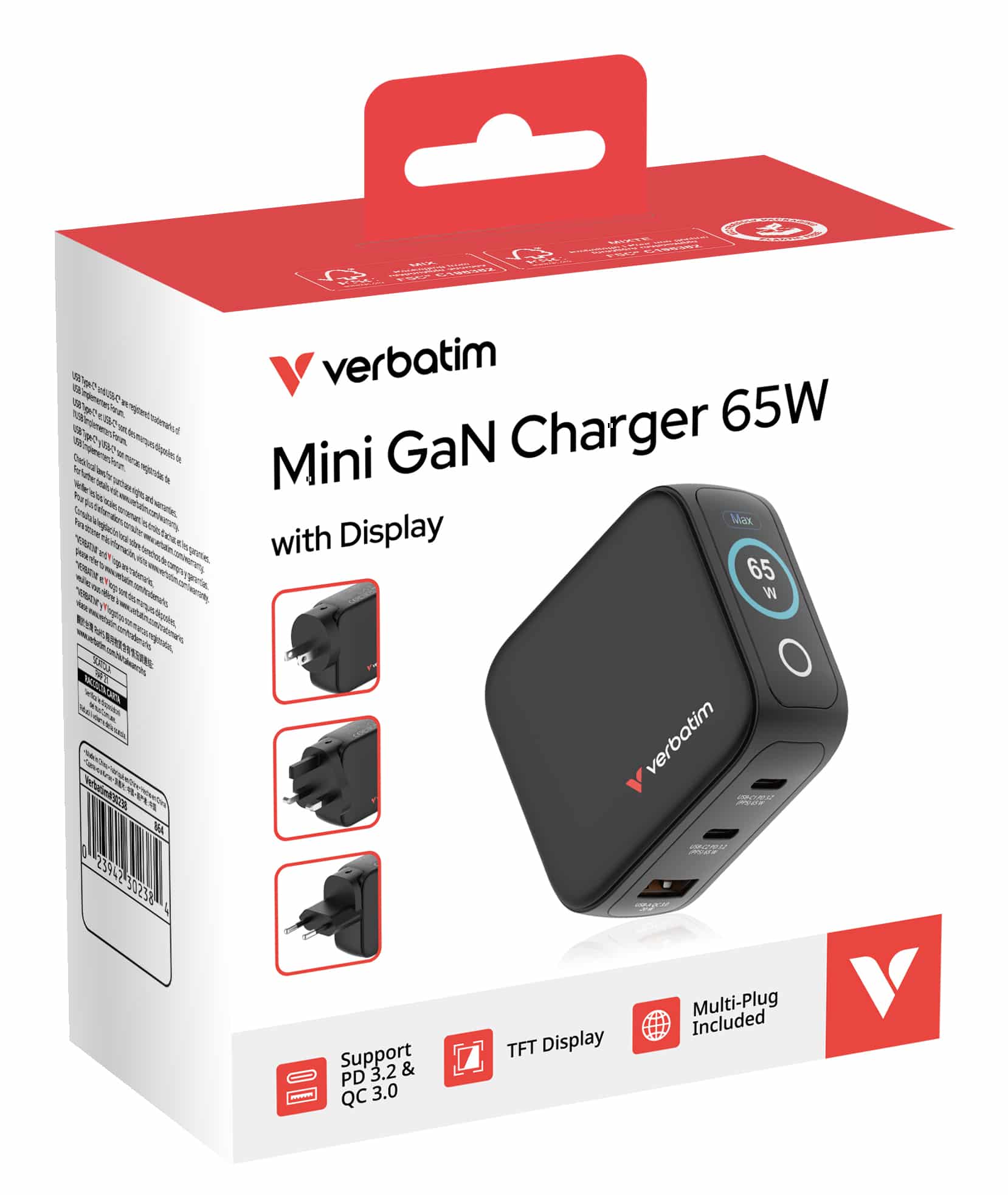 Verbatim Mini GaN Oplader 65W met display - Afbeelding 4