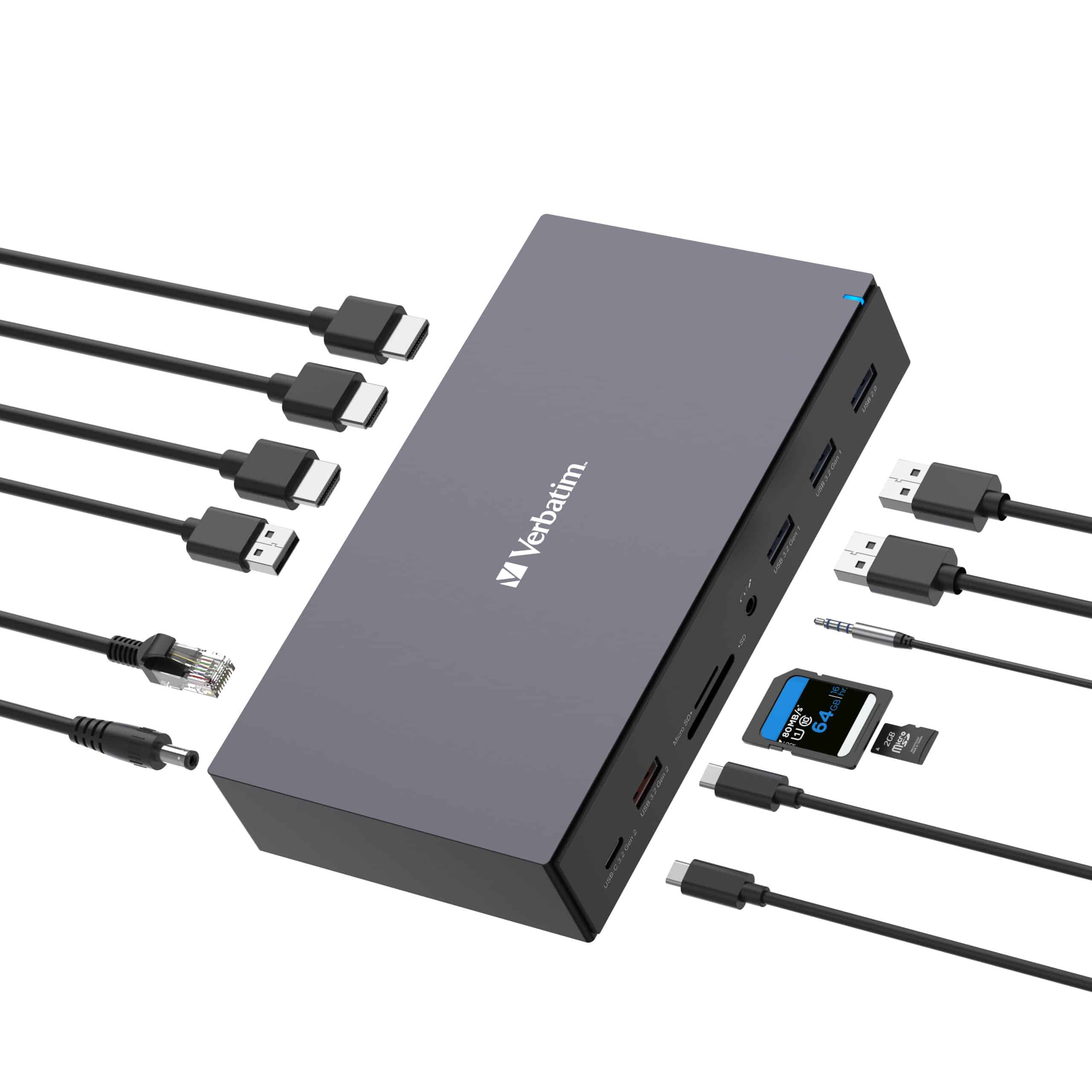 Verbatim USB-C Pro docking station CDS-17: 17 poorten - Afbeelding 4