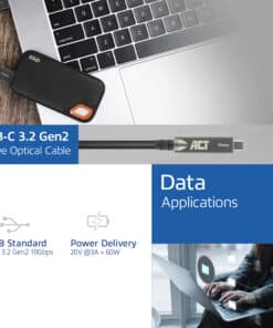 ACT USB-C 3.2 Gen2 Active Optical Cable (AOC), voor touchpanels, video, data, power, 3m - Afbeelding 4