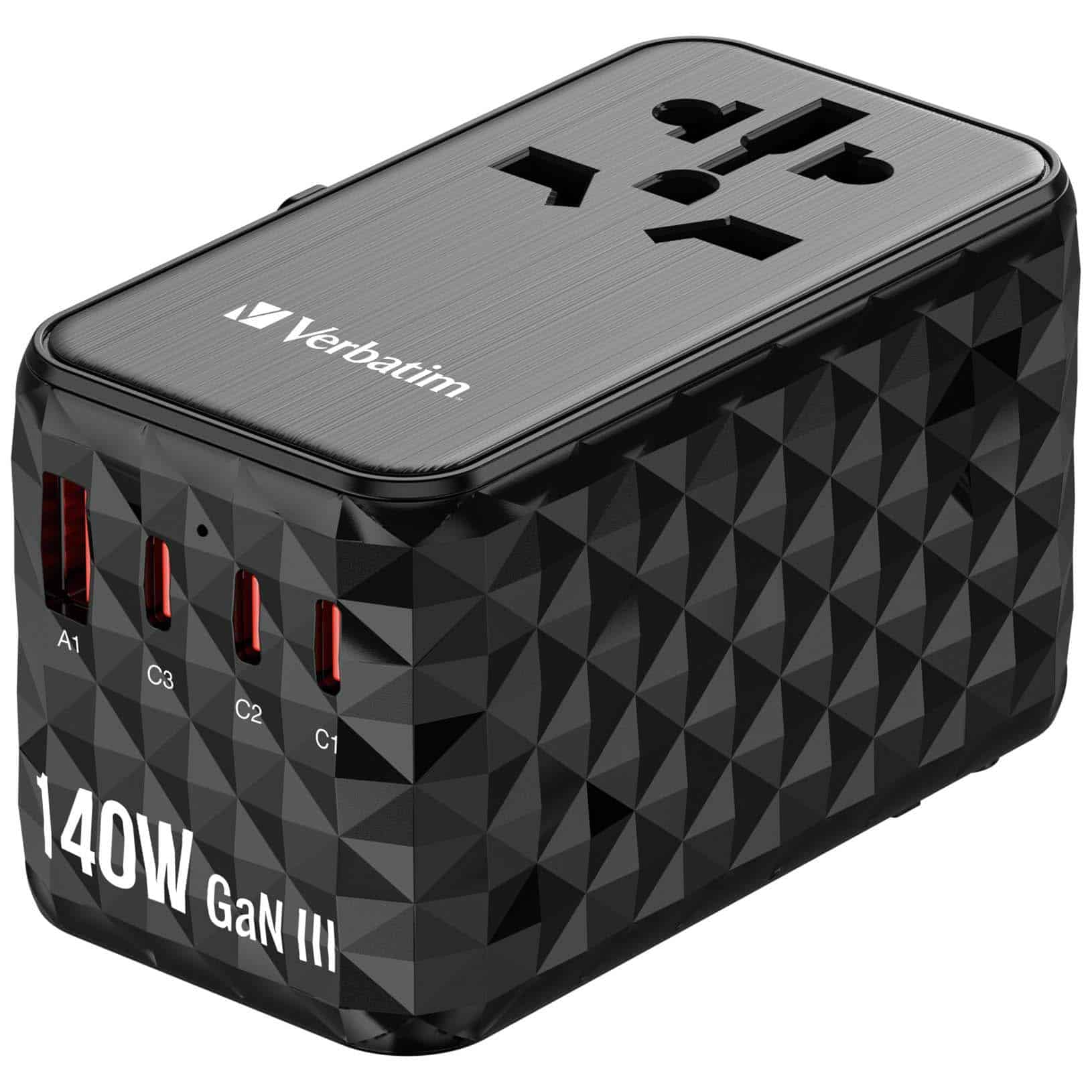 Verbatim UTA-10 140W GaN III universele reisadapter Met 2 x USB-C PD 3.1 & QC 4+, 1 x USB-C PD 3.0 & 1 x USB-A QC 3.0 poorten - Afbeelding 7