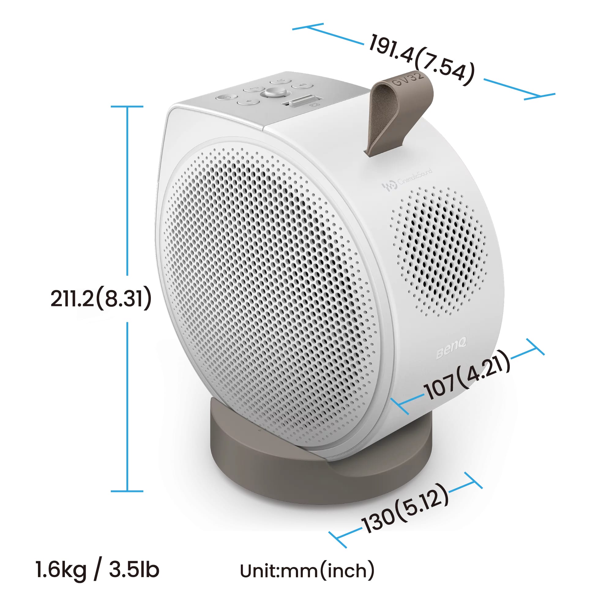 BenQ GV32 500 ANSI lumens DLP 1080p (1920x1080) Wit - Afbeelding 5