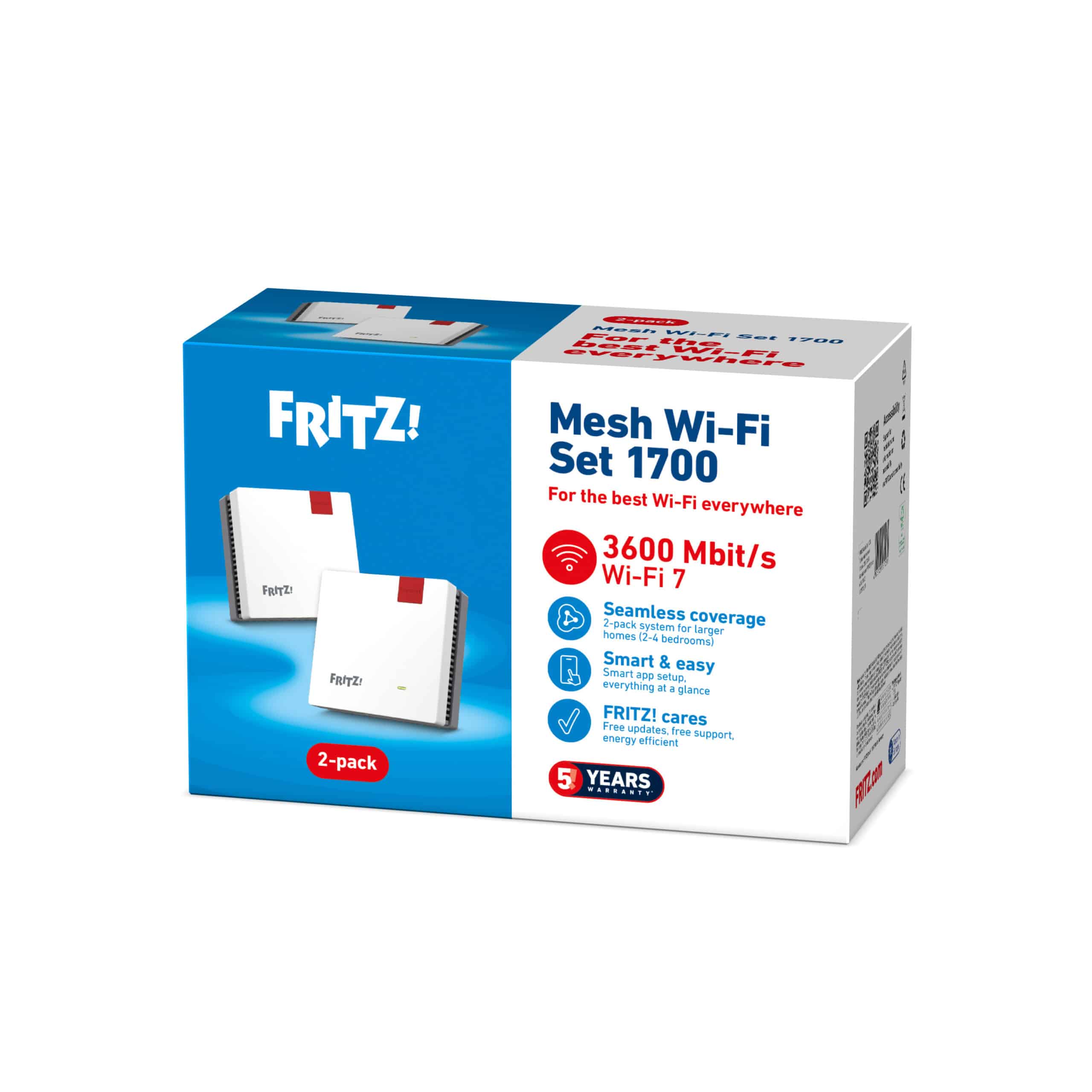 Mesh Set 1700 Dual-band (2.4 GHz / 5 GHz) Wi-Fi 7 (802.11be) Wit, Rood 1 Intern - Afbeelding 7