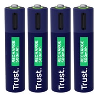 Trust USB-C Oplaadbare AAA Batterijen 4-pack - Oplaadbare AAA batterijen – USB-C oplaadbaar – 4 stuks – Blauw - Afbeelding 2