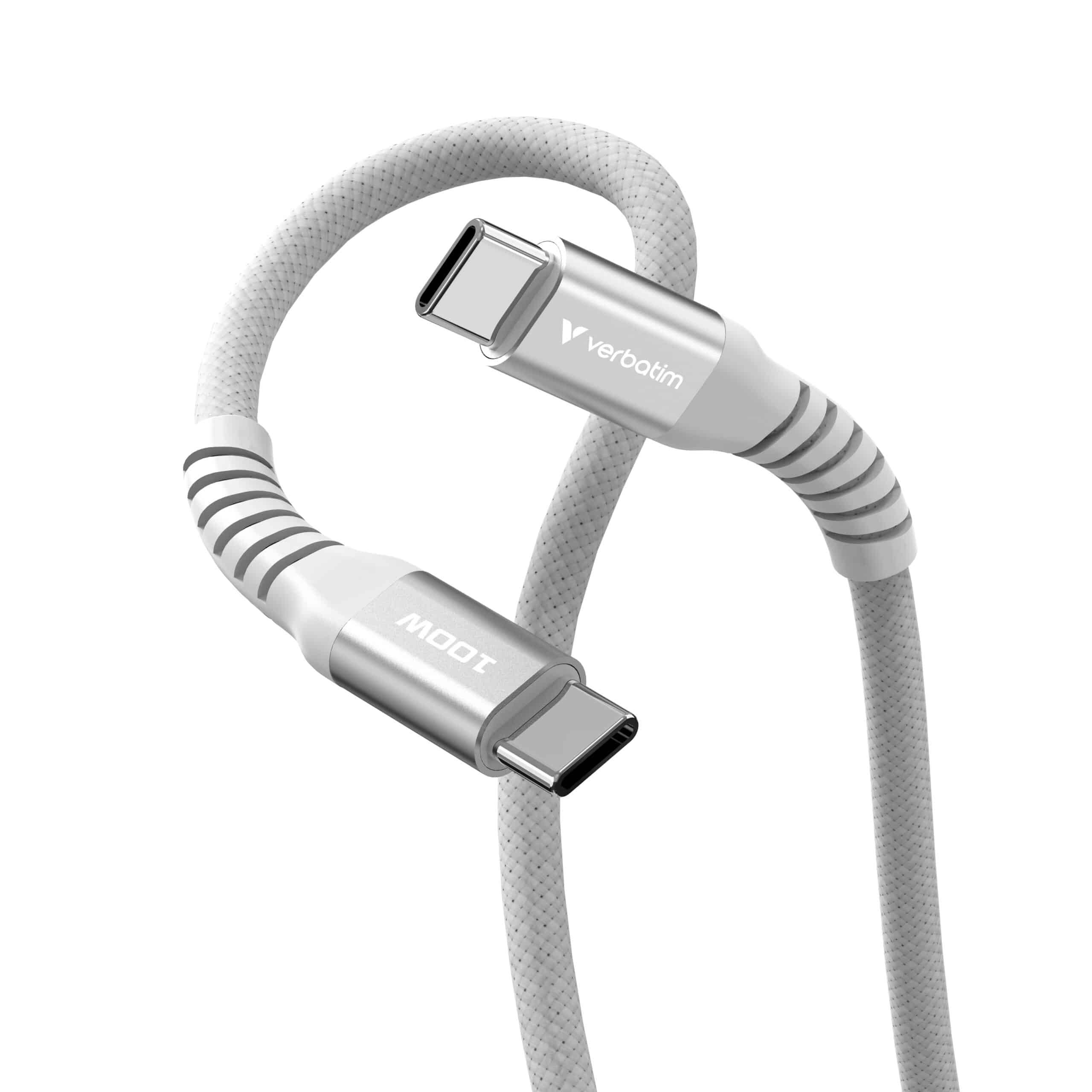 Verbatim Sync & Charge Magnetische Kabel - 100W USB-C naar USB-C 120 cm Grijs - Afbeelding 3
