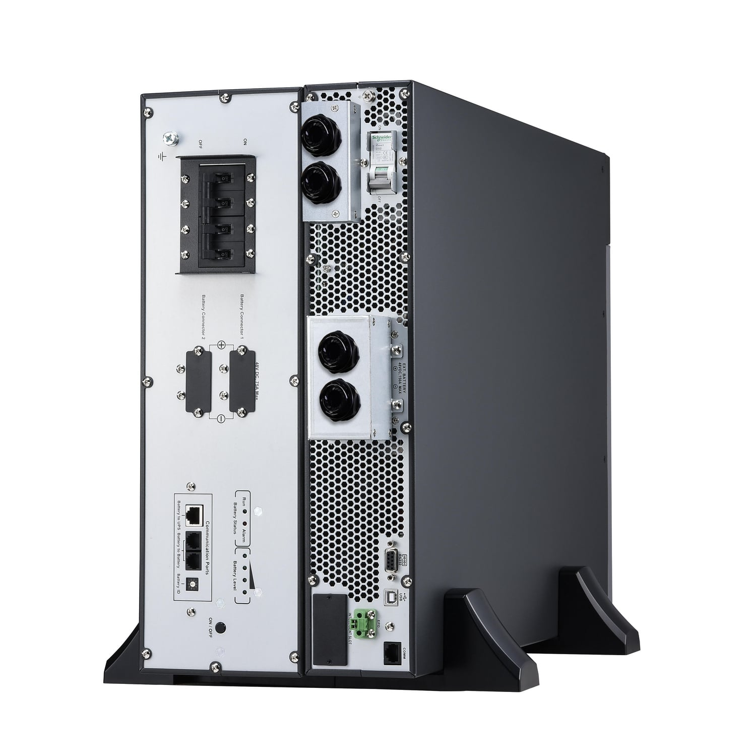 APC Easy UPS On-Line, 6kVA/6kW, Lithium-ion, Rack/Tower 5U, 230V, 1 harde draad (1P+N+E) uitgang, Intelligente kaartsleuf, verlengde runtime, met railkit Stekkerdoos - Afbeelding 5