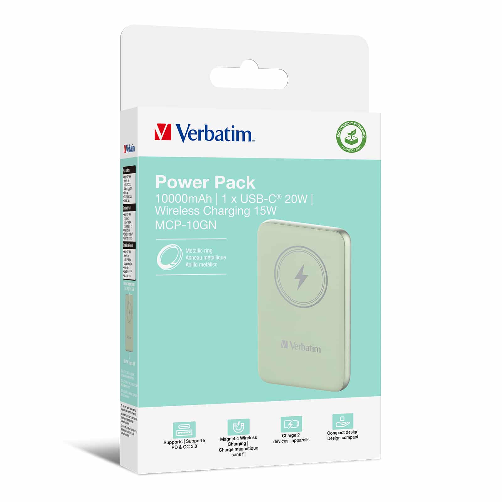 Verbatim Charge 'n' Go Magnetische Draadloze Power Bank 10000mAh Groen - Afbeelding 5