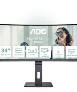AOC CU34P3CV computer monitor 86,4 cm (34") 3440 x 1440 Pixels UltraWide Quad HD LED Zwart
