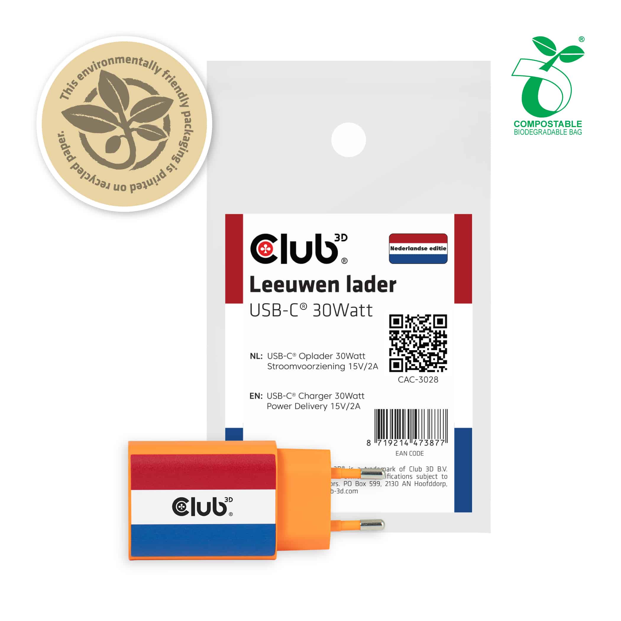 CLUB3D Leeuwen lader USB‑C® 30Watt - Afbeelding 8