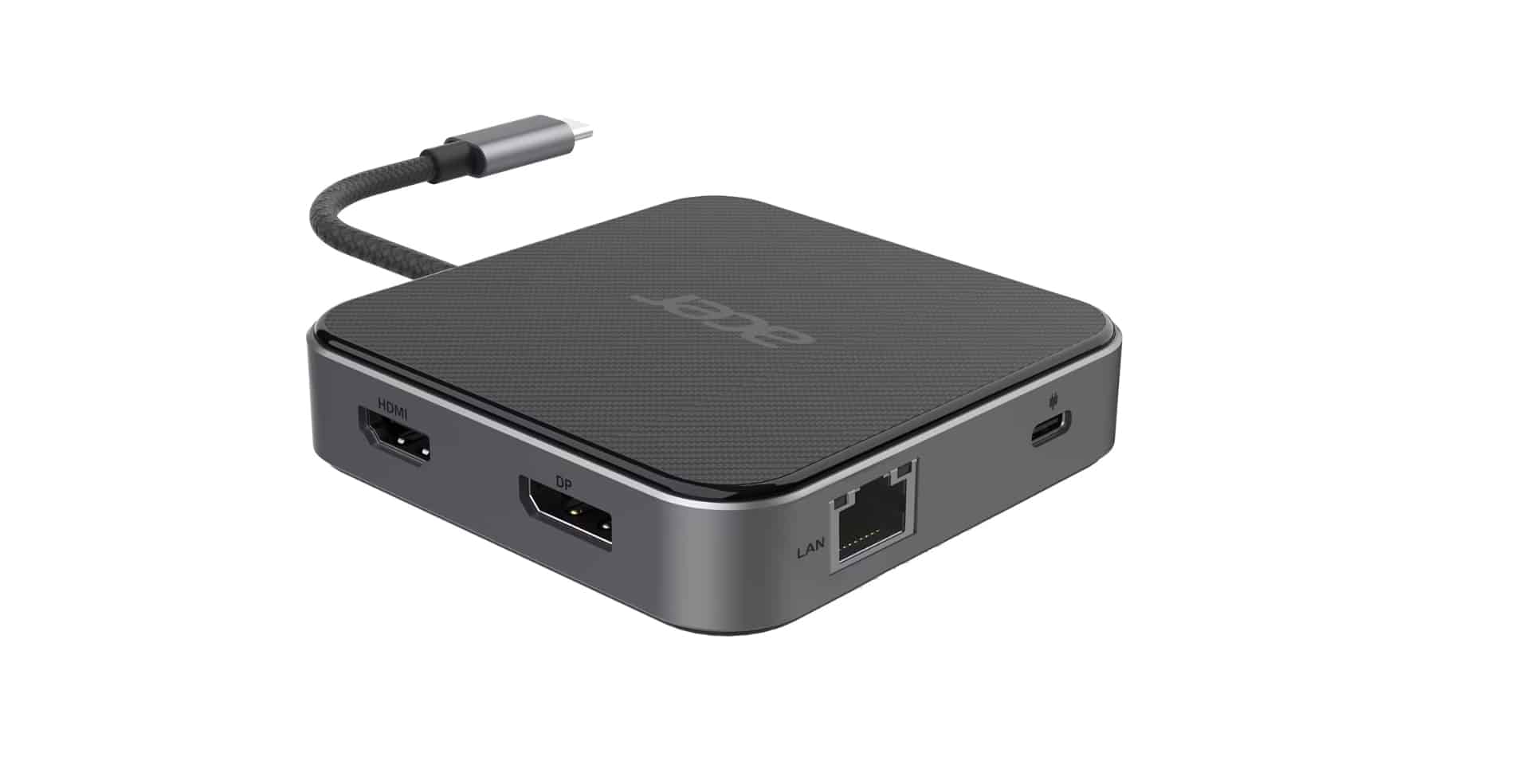 Acer 7-in-1 USB 4 Dongle Bedraad USB4 Zwart, Zilver