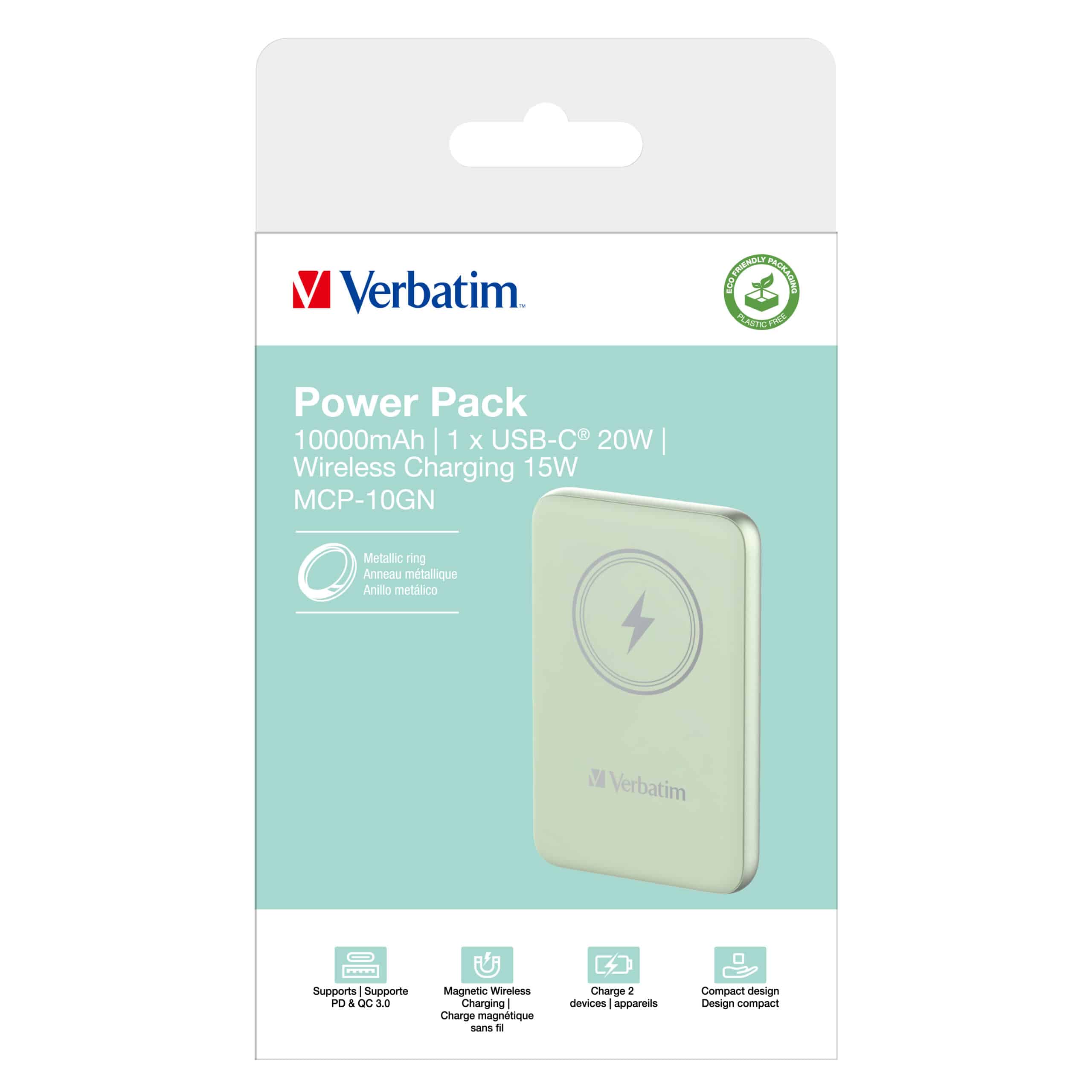 Verbatim Charge 'n' Go Magnetische Draadloze Power Bank 10000mAh Groen - Afbeelding 4