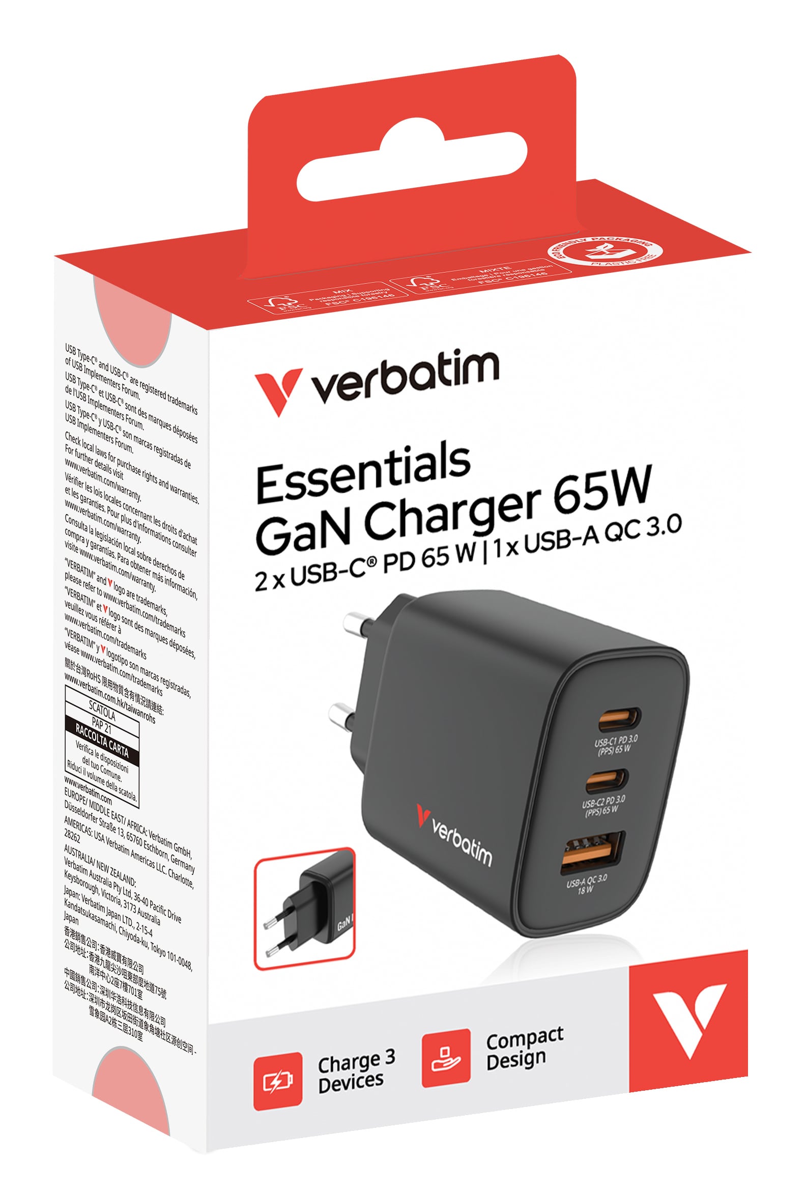 Verbatim 32352 oplader voor mobiele apparatuur Universeel Zwart AC Snel opladen Binnen - Afbeelding 3