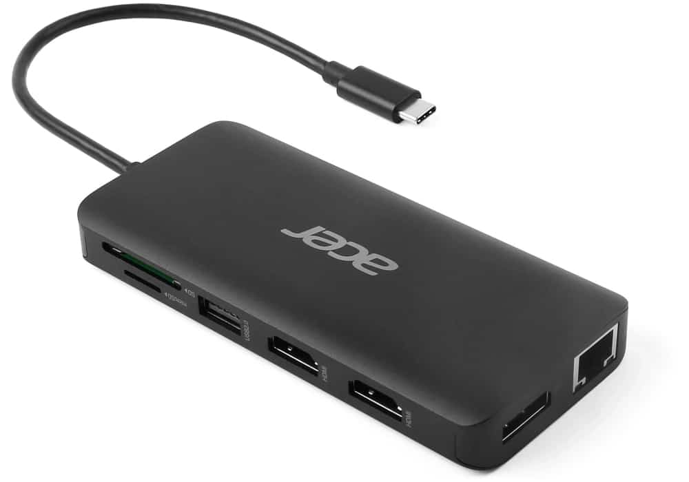 Acer USB Type-C Dongle 12-in-1 Black Bedraad USB 3.2 Gen 1 (3.1 Gen 1) Type-C Zwart - Afbeelding 2