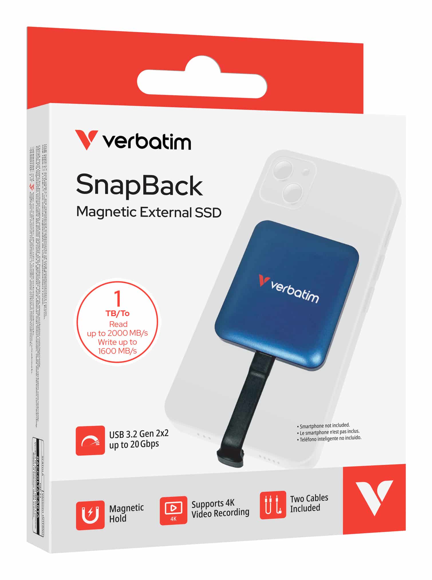 Verbatim Snapback SSD 1TB Blauw Metallic - Afbeelding 3