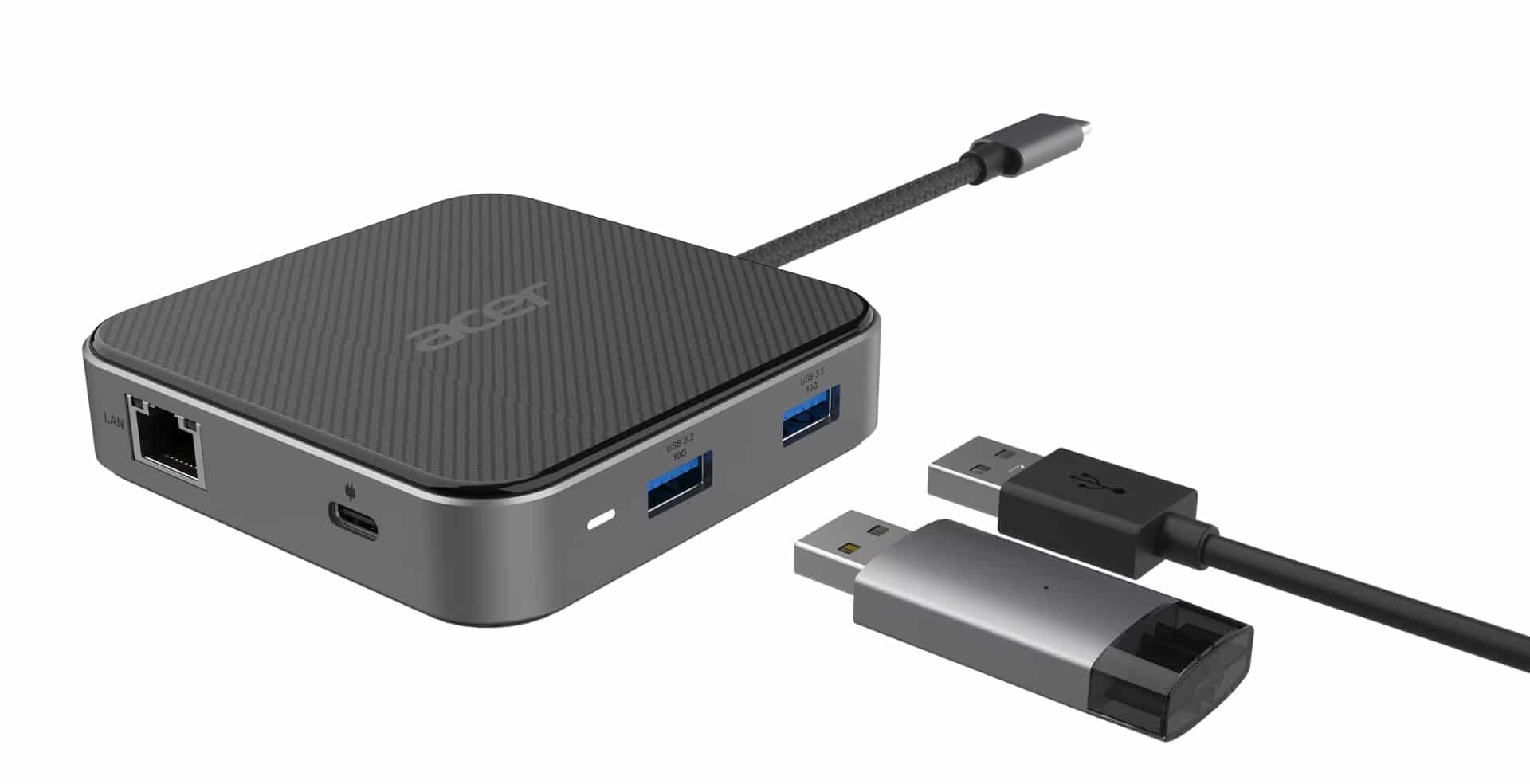 Acer 7-in-1 USB 4 Dongle Bedraad USB4 Zwart, Zilver - Afbeelding 2