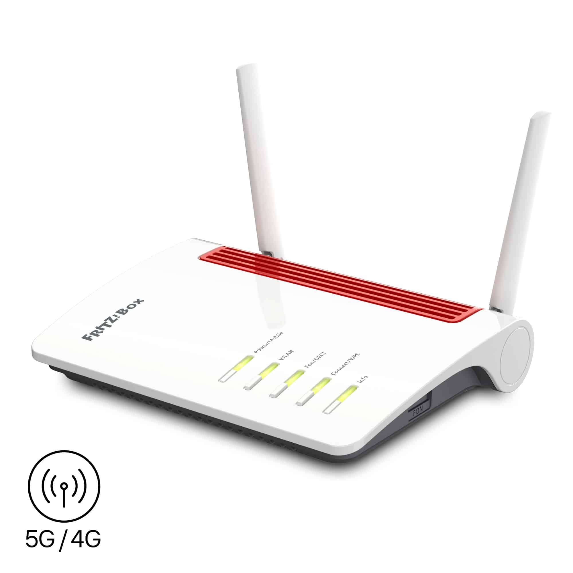 Box AVM 6850 5G v2 International draadloze router Gigabit Ethernet Dual-band (2.4 GHz / 5 GHz) Wit, Rood