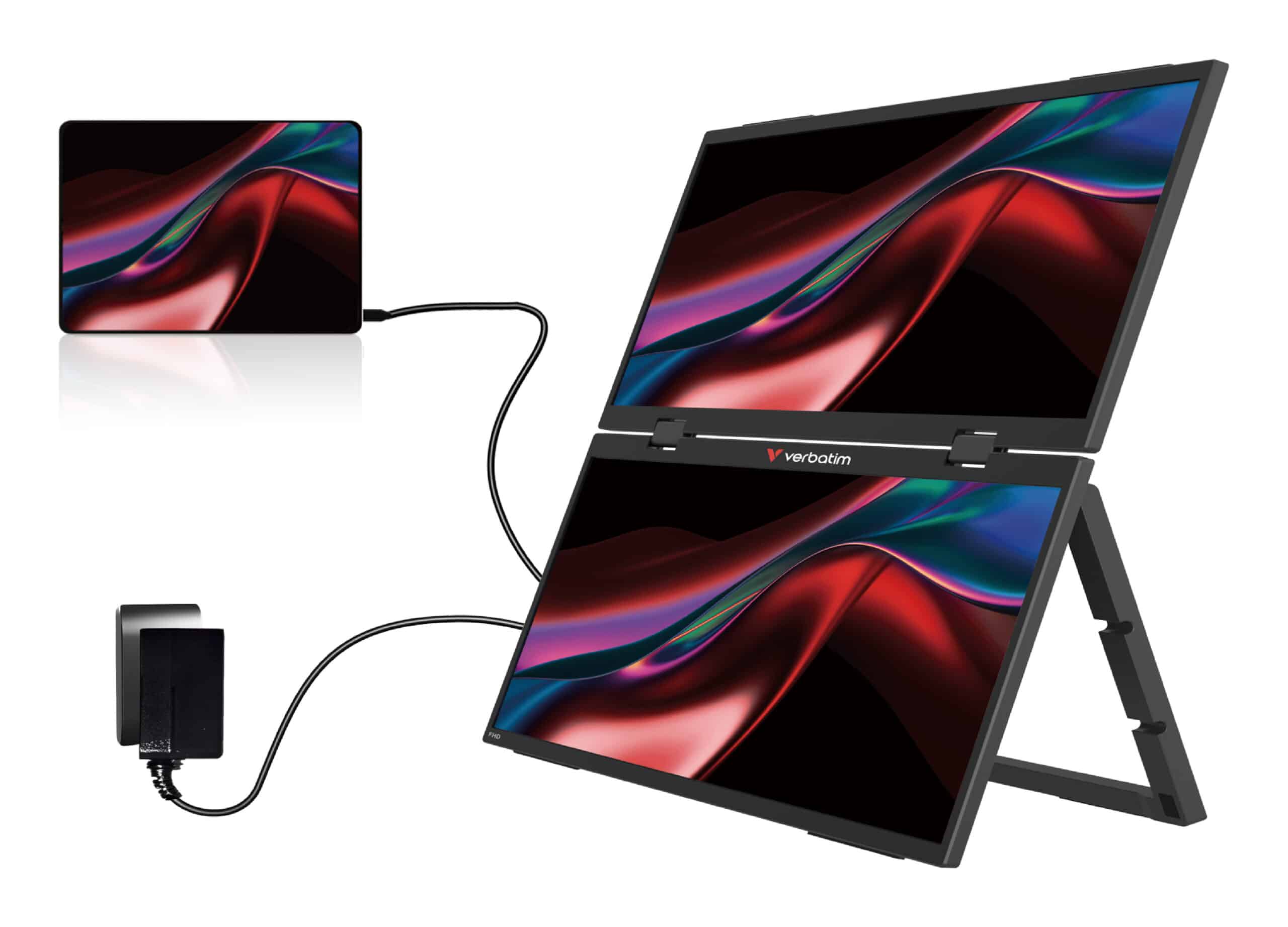 Verbatim Portable 15.6" FHD Dual Monitor Essentials Draagbare monitor Zwart 39,6 cm (15.6") LCD 1920 x 1080 Pixels - Afbeelding 6