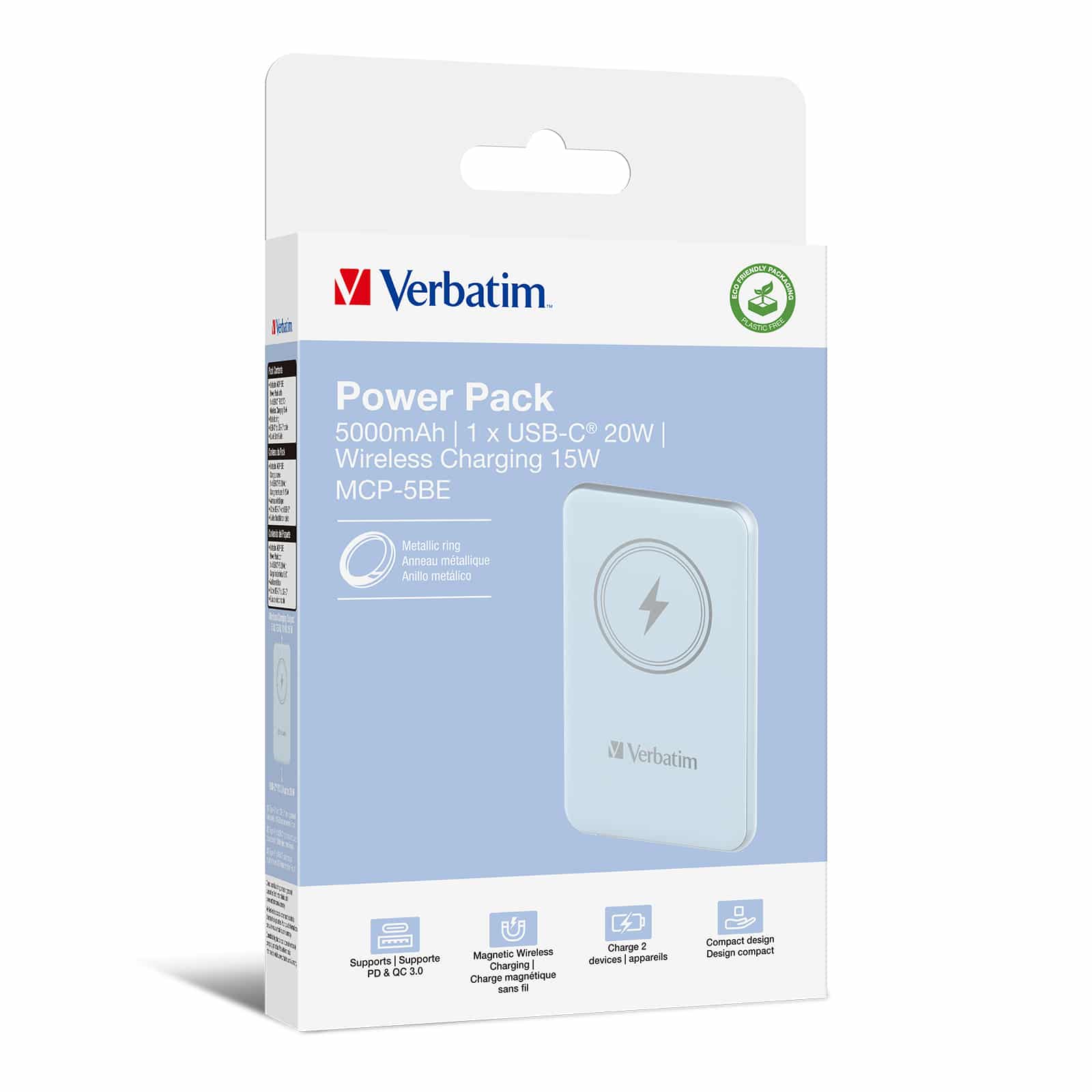 Verbatim Charge 'n' Go Magnetische Draadloze Power Bank 5000mAh Blauw - Afbeelding 5