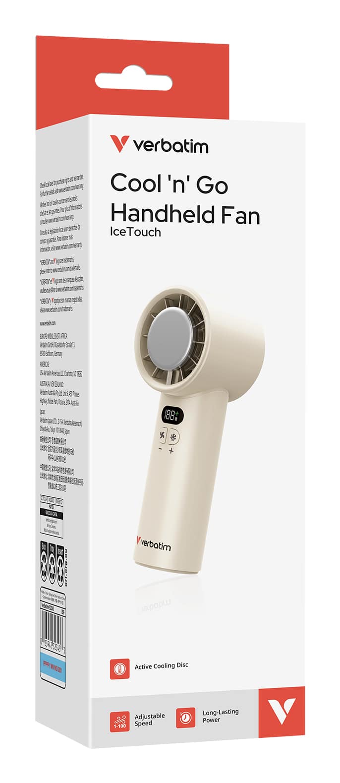Verbatim Cool 'n' Go Ice Touch Handventilator - Wit/Zilver - Afbeelding 5