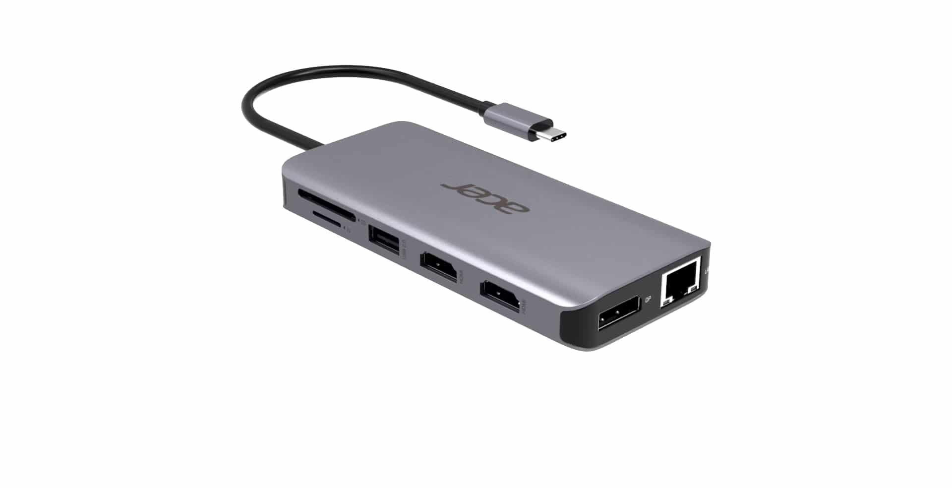 Acer 12-in-1 Type-C Dongle Bedraad USB 3.2 Gen 1 (3.1 Gen 1) Type-C Zilver - Afbeelding 3