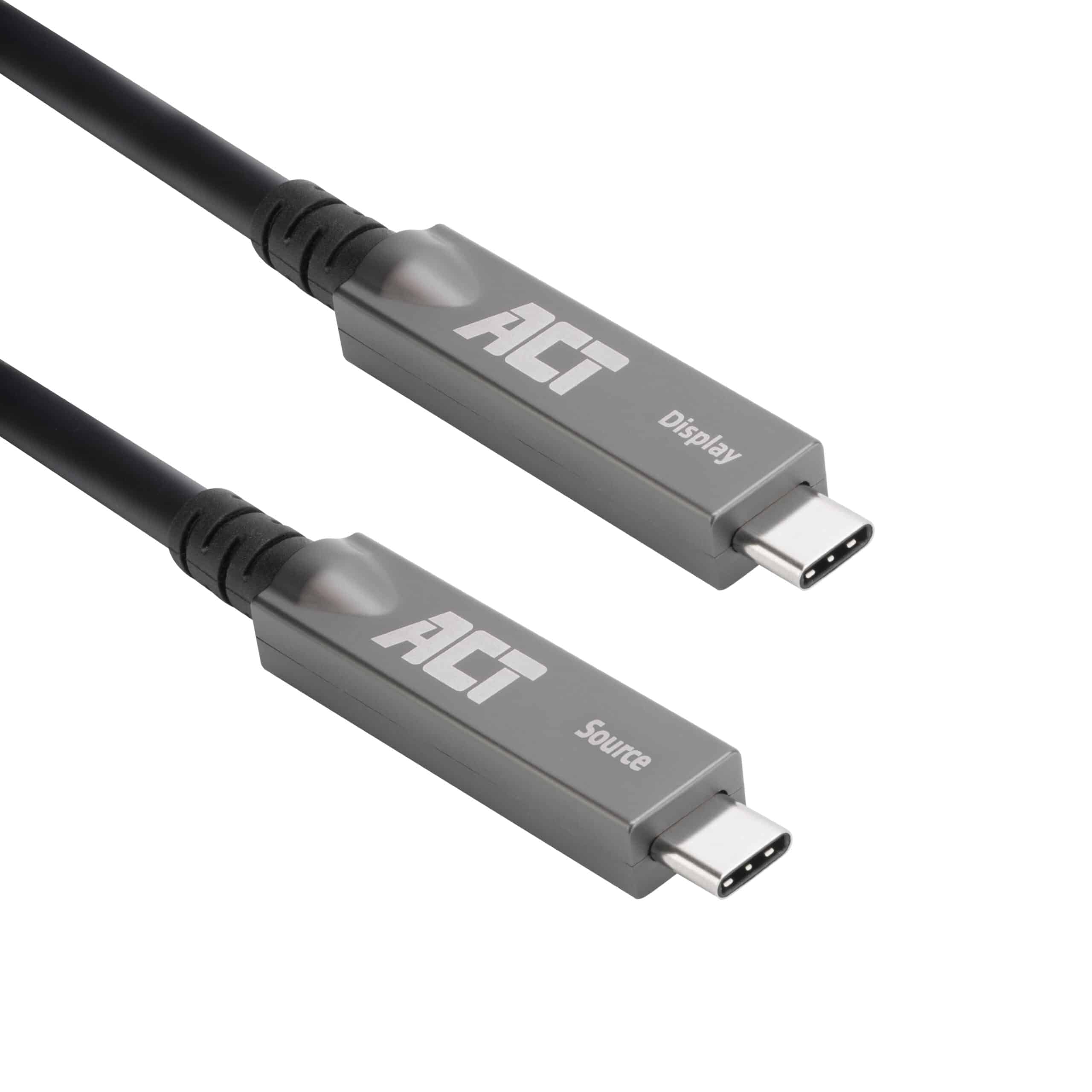 ACT USB-C 3.2 Gen2 Active Optical Cable (AOC), voor touchpanels, video, data, power, 3m