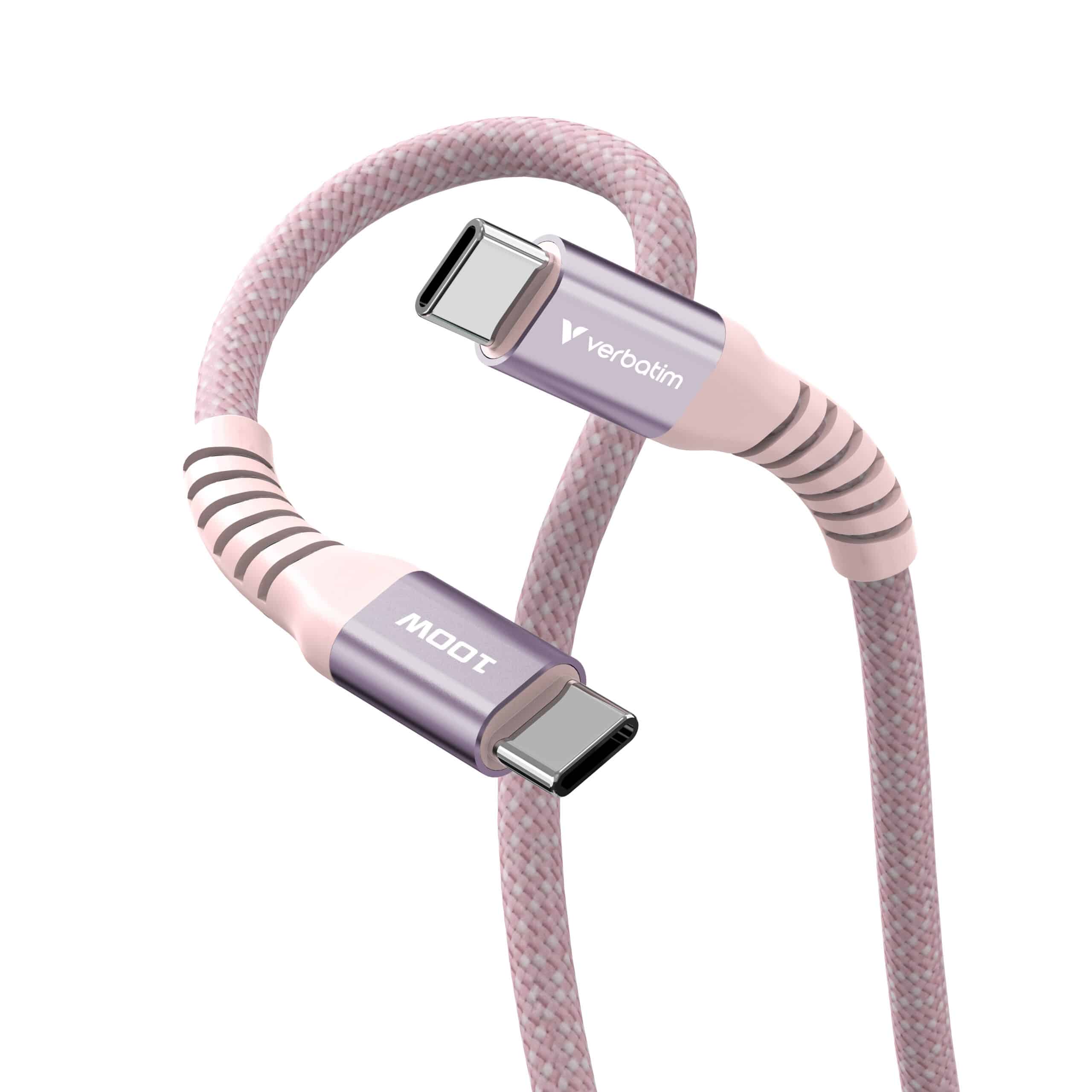 Verbatim Sync & Charge Magnetische Kabel - 100W USB-C naar USB-C 120 cm Roze - Afbeelding 3