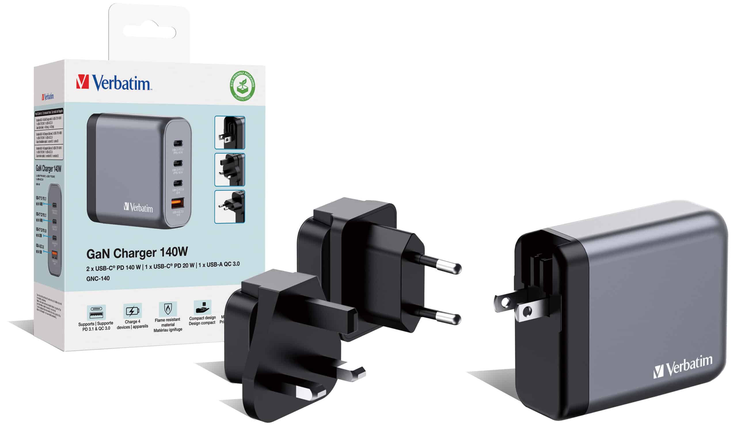 Verbatim GNC-140 Universeel Zwart, Grijs AC Snel opladen Binnen - Afbeelding 4
