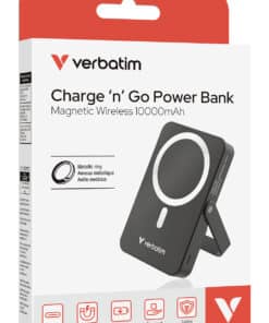 Verbatim Charge 'n' Go Magnetische Draadloze Power Bank 10000 mAh met standaard - Zwart - Afbeelding 3