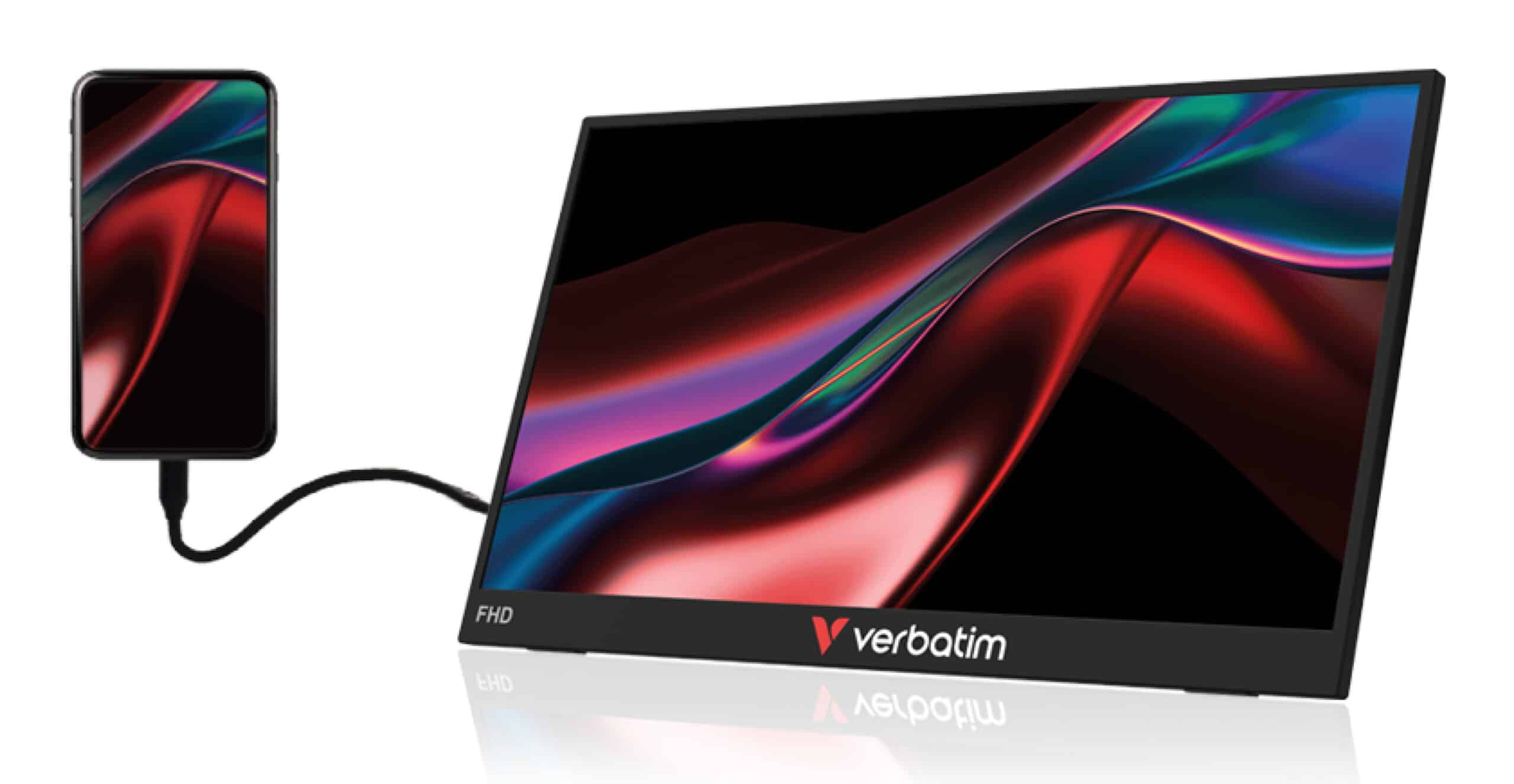 Verbatim Portable 14" FHD Touch Monitor LIGHT Draagbare monitor Zwart 35,6 cm (14") LCD 1920 x 1080 Pixels - Afbeelding 3