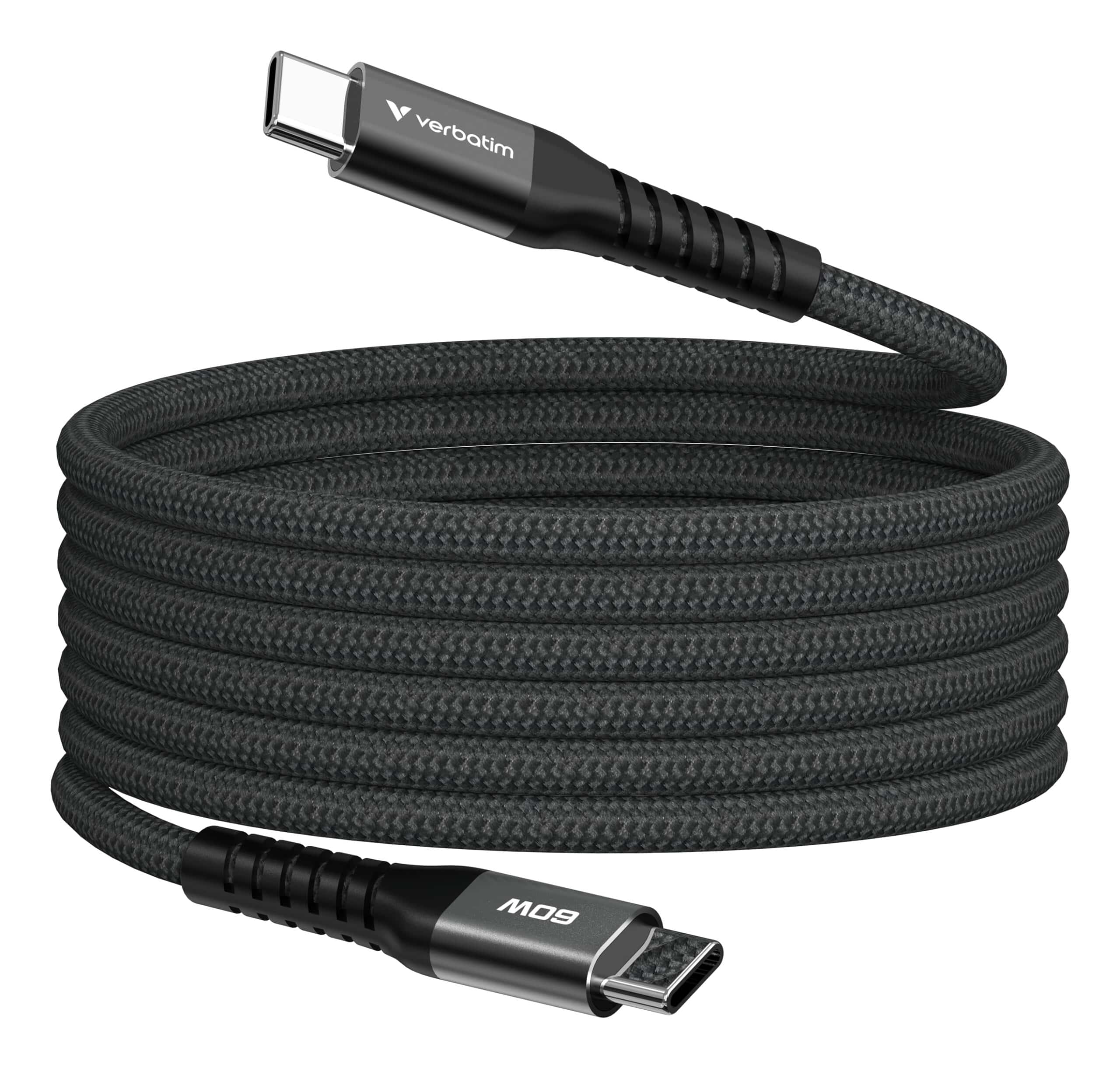 Verbatim Sync & Charge Magnetische Kabel - 60W USB-C naar USB-C 120 cm Zwart