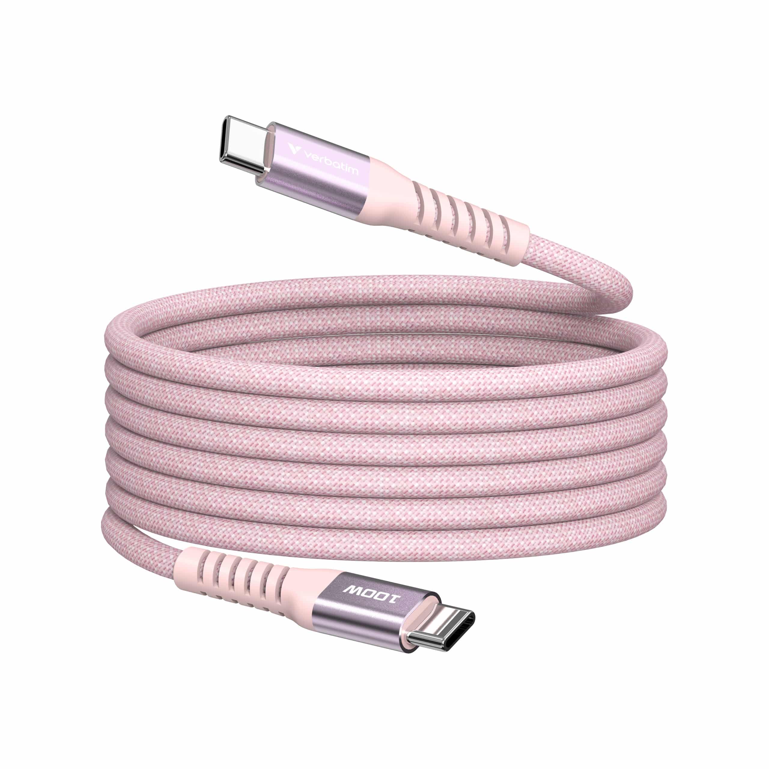 Verbatim Sync & Charge Magnetische Kabel - 100W USB-C naar USB-C 120 cm Roze