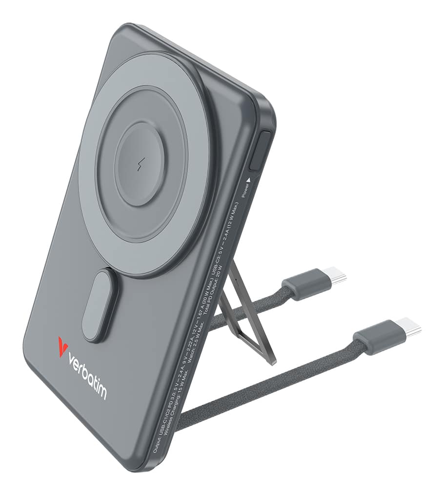 Verbatim 32251 powerbank 5000 mAh Draadloos opladen Grijs