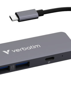 Verbatim USB-C essentiële multipoort hub 4 poorten: HDMI, USB-C PD, USB-A 3.2 Gen 1, USB-A