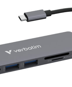 Verbatim USB-C essentiële multipoort hub 6 poorten: HDMI, USB-C PD, USB-A 3.2 Gen 1, USB-A, SD & microSD
