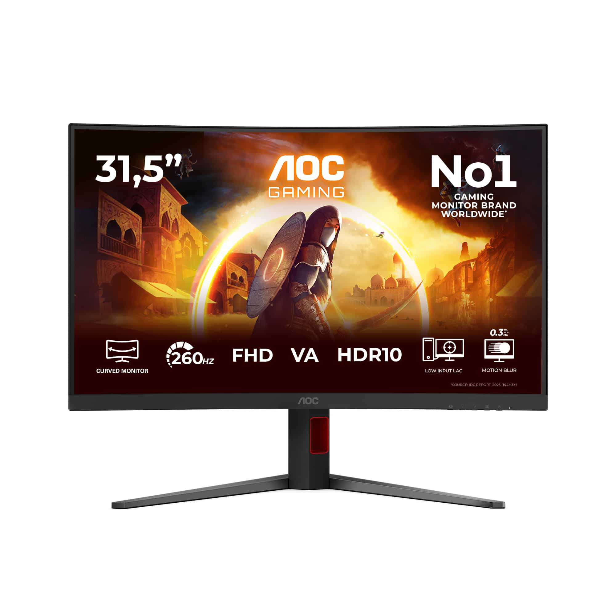 AOC G4 C32G4Z computer monitor 80 cm (31.5") 1920 x 1080 Pixels Full HD LCD Zwart, Rood