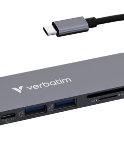 Verbatim USB-C essentiële multipoort hub 7 poorten: HDMI, USB-C, USB-C 3.2 Gen 1, 2 x USB-A 3.2 Gen 1, SD & microSD
