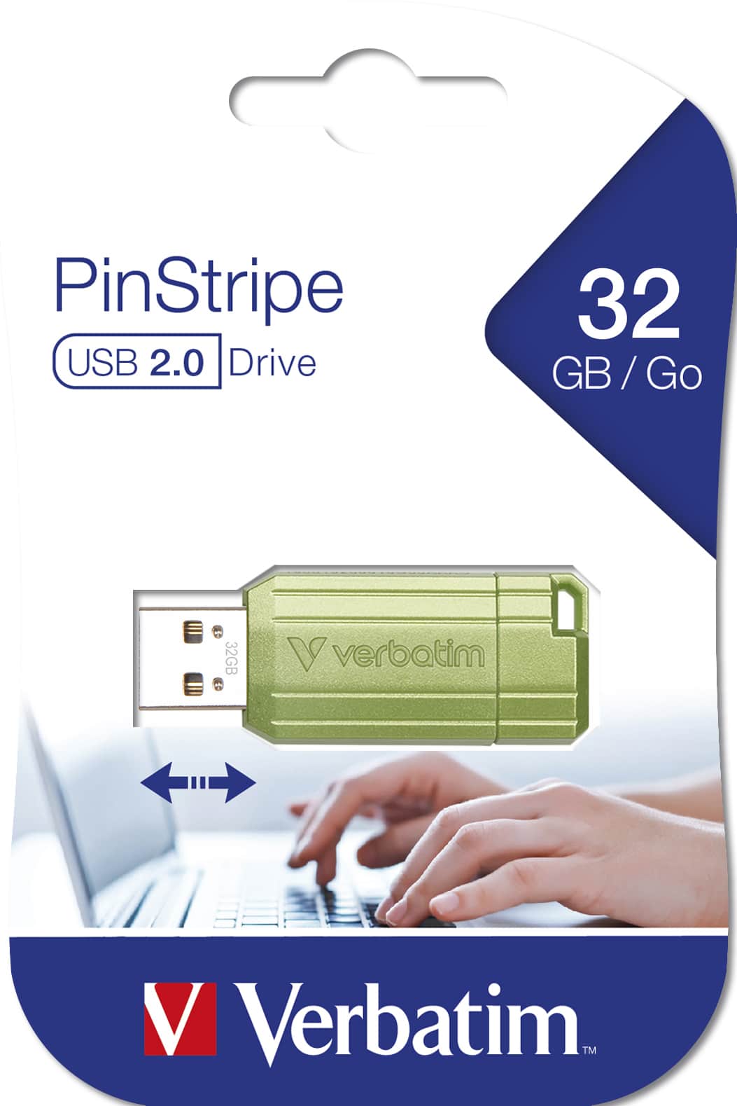 Verbatim PinStripe 3.0 - USB-Stick 3.0 32 GB - Eucalyptus Green - Afbeelding 2