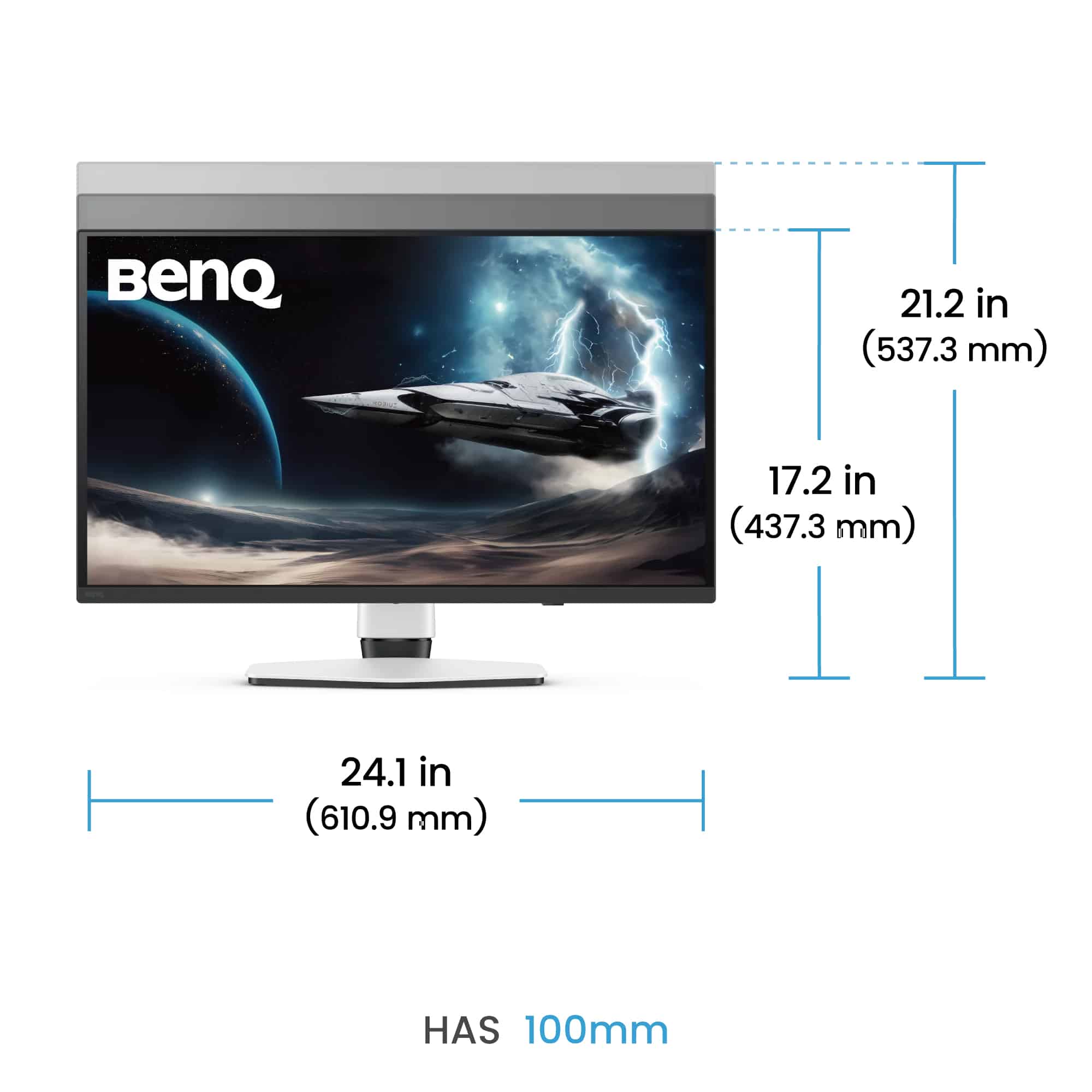 BenQ EX271UZ computer monitor 67,3 cm (26.5") 3840 x 2160 Pixels 4K Ultra HD OLED Zwart, Wit - Afbeelding 4