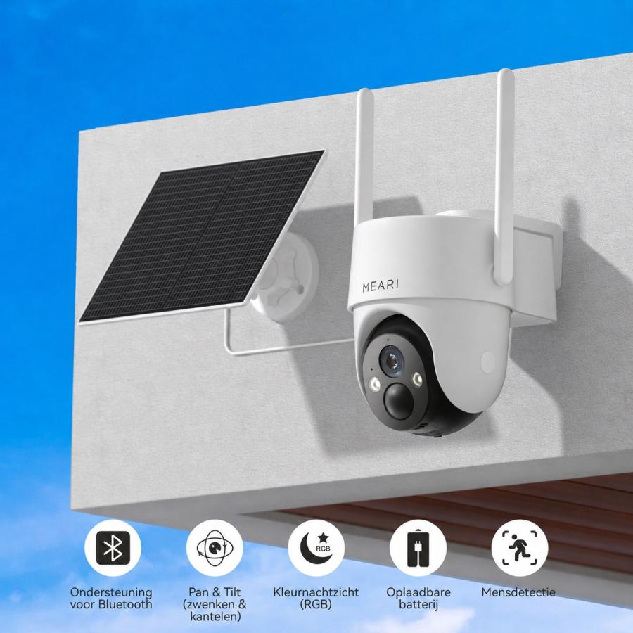 MEARI N2 Battery PTZ Camera, 3MP, 5W solar, Ai Smart detect, Full Night Vision, Two-Way audio, IP65 - Afbeelding 3