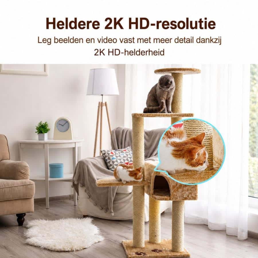 MEARI S1 Plus indoor PTZ 2K Security camera, 2560 x 1440p, Wi-Fi, Ethernet, Bluetooth, IR, MicroSD - Afbeelding 5
