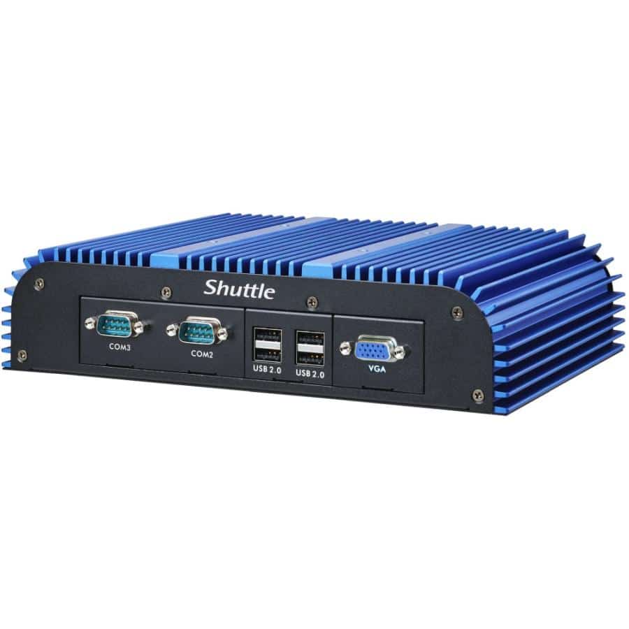 Shuttle BPCAL02-i5WA Industry IoT Box-PC, Core i5-1235U, Win10 IoT, 8GB RAM, 250GB M.2 SSD, 2x LAN, 3x COM, 1xHDMI,1xVGA, 8x USB, DC input 9-36V, ventilatorloos, 24/7 permanent gebruik Desktop