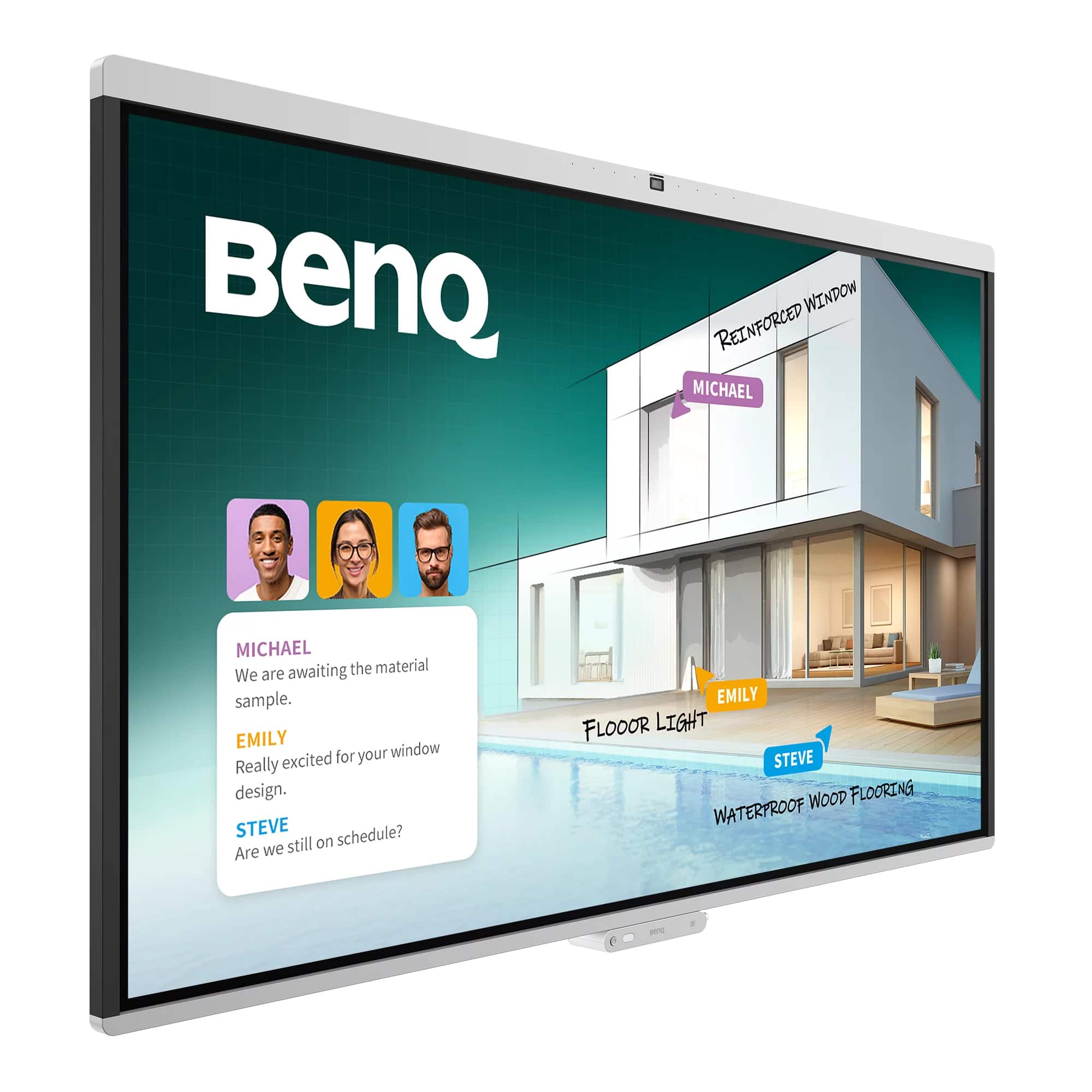 BenQ CM7505 interactief whiteboard 190,5 cm (75") 3840 x 2160 Pixels Touchscreen Wit USB / Bluetooth - Afbeelding 2