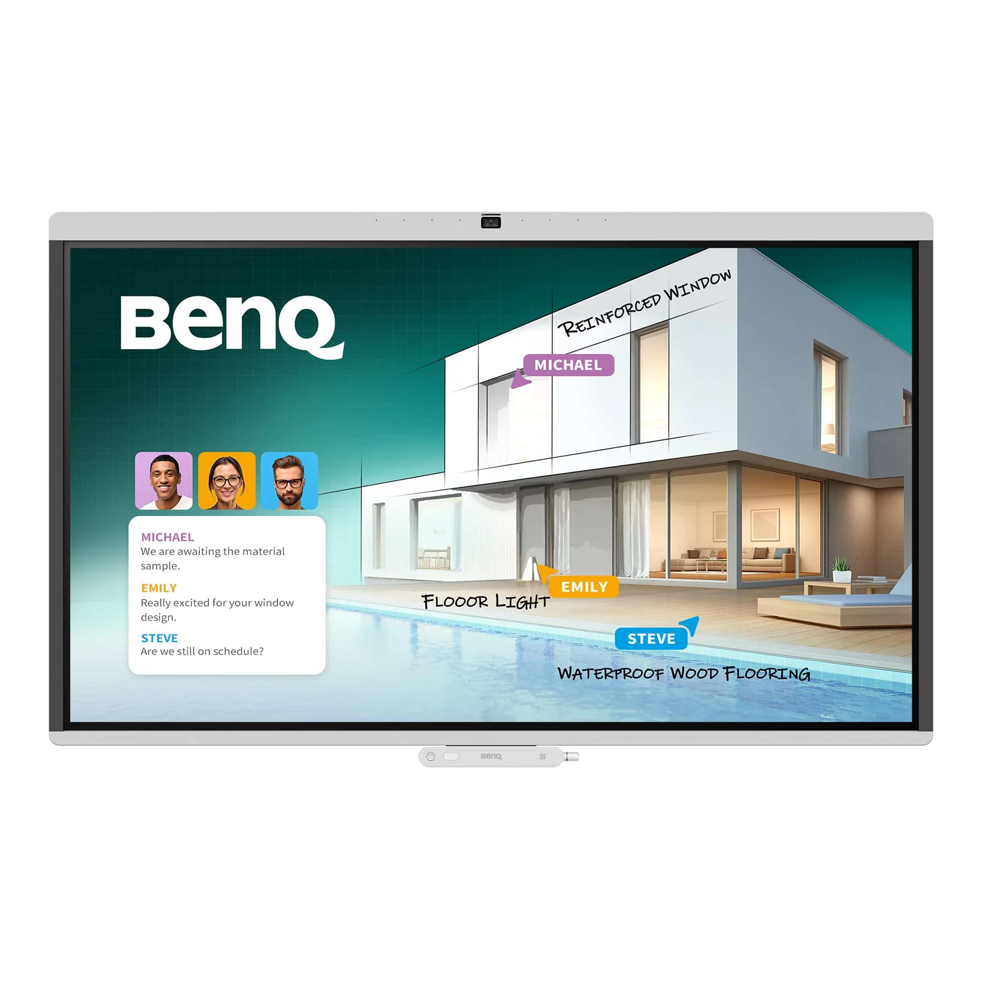BenQ CM5505 interactief whiteboard 139,7 cm (55") 3840 x 2160 Pixels Touchscreen Wit USB / Bluetooth