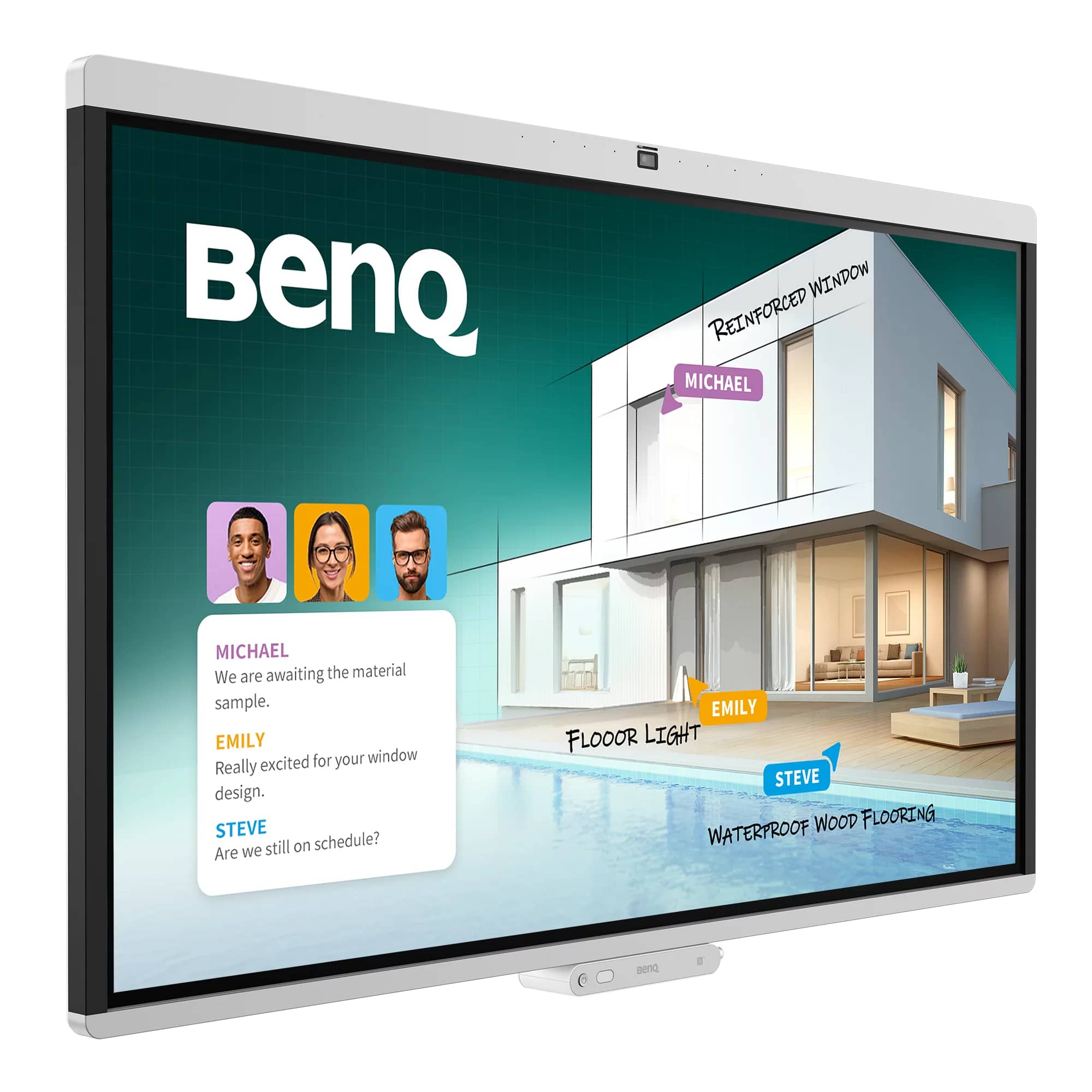 BenQ CM5505 interactief whiteboard 139,7 cm (55") 3840 x 2160 Pixels Touchscreen Wit USB / Bluetooth - Afbeelding 2