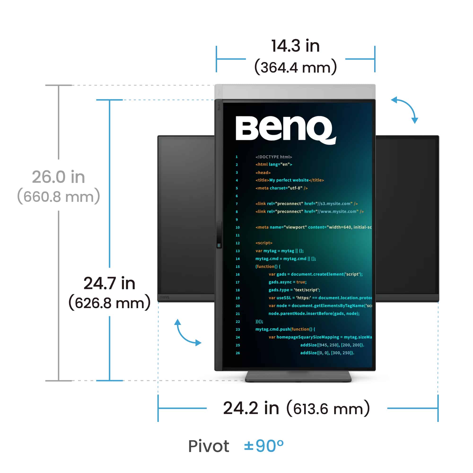 BenQ RD270Q computer monitor 68,6 cm (27") 2560 x 1440 Pixels Wide Quad HD Zwart - Afbeelding 6