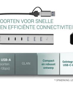 i-tec USB-C/USB-A Metal HUB 6 port (3x USB-C, 3x USB-A), LAN, Power Delivery 85W - Afbeelding 5