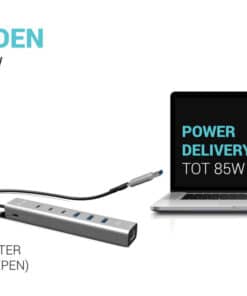 i-tec USB-C/USB-A Metal HUB 6 port (3x USB-C, 3x USB-A), LAN, Power Delivery 85W - Afbeelding 4