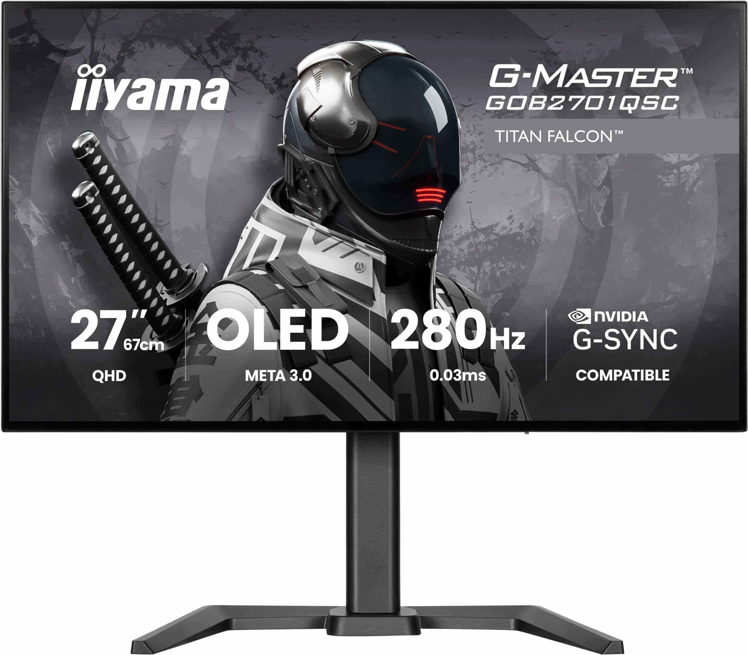 iiyama G-MASTER GOB2701QSC-B1 computer monitor 68,6 cm (27") 2560 x 1440 Pixels 2K Ultra HD OLED Zwart