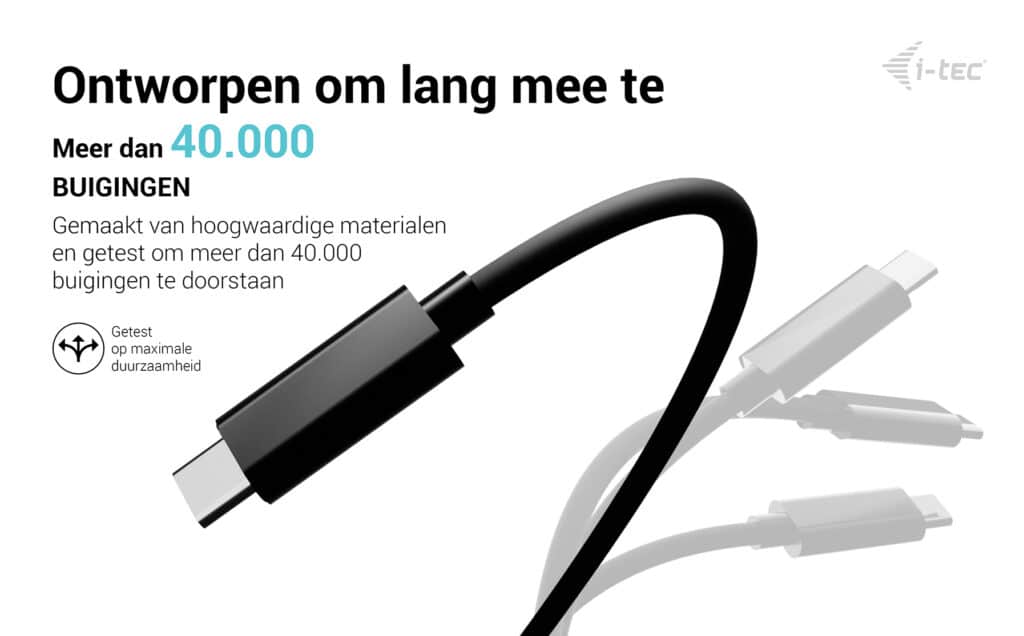 i-tec USB-C Charging Cable 1.8m - Afbeelding 3