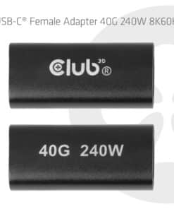 CLUB3D USB-C-vrouwelijke adapter 40G 240 W 8K 60 Hz - Afbeelding 2