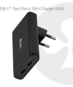 CLUB3D Slanke oplader met twee USB-C-poorten, 65 W, GaN, PD 3.1, PPS - Afbeelding 2